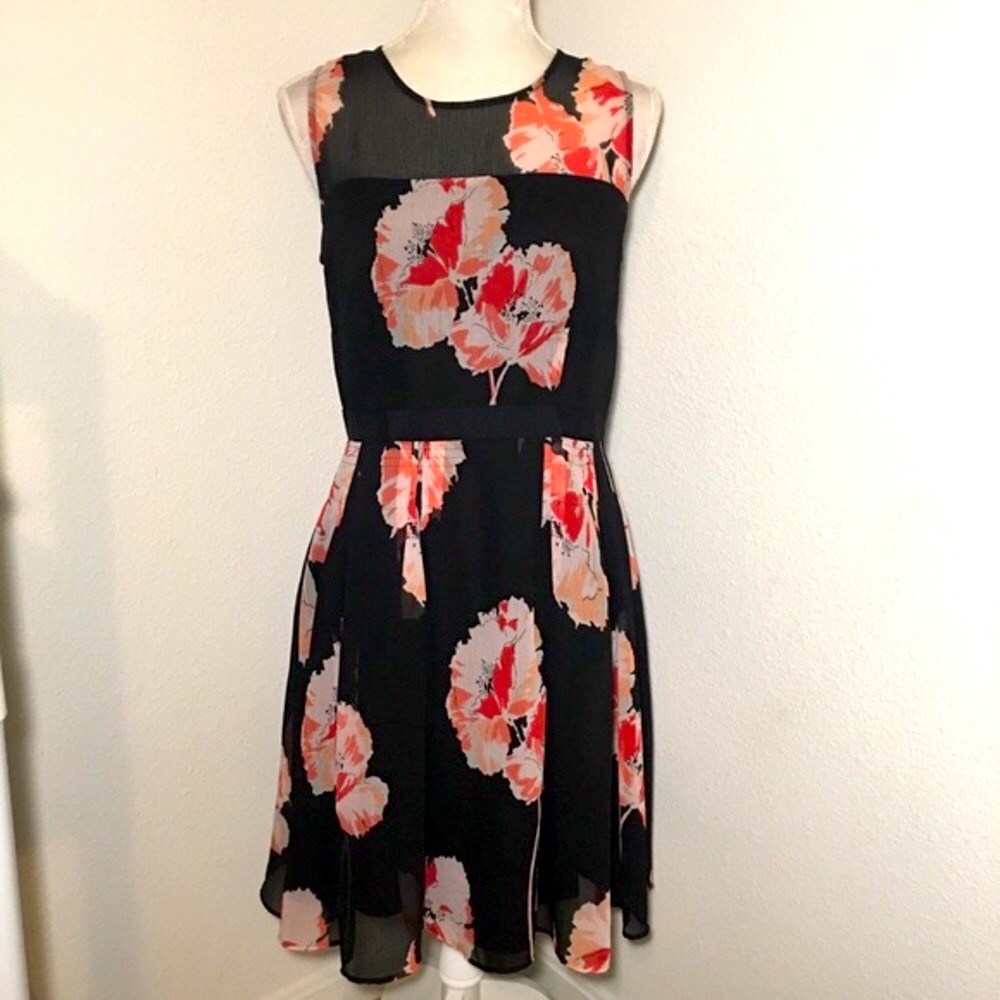 Ann Taylor black floral dress